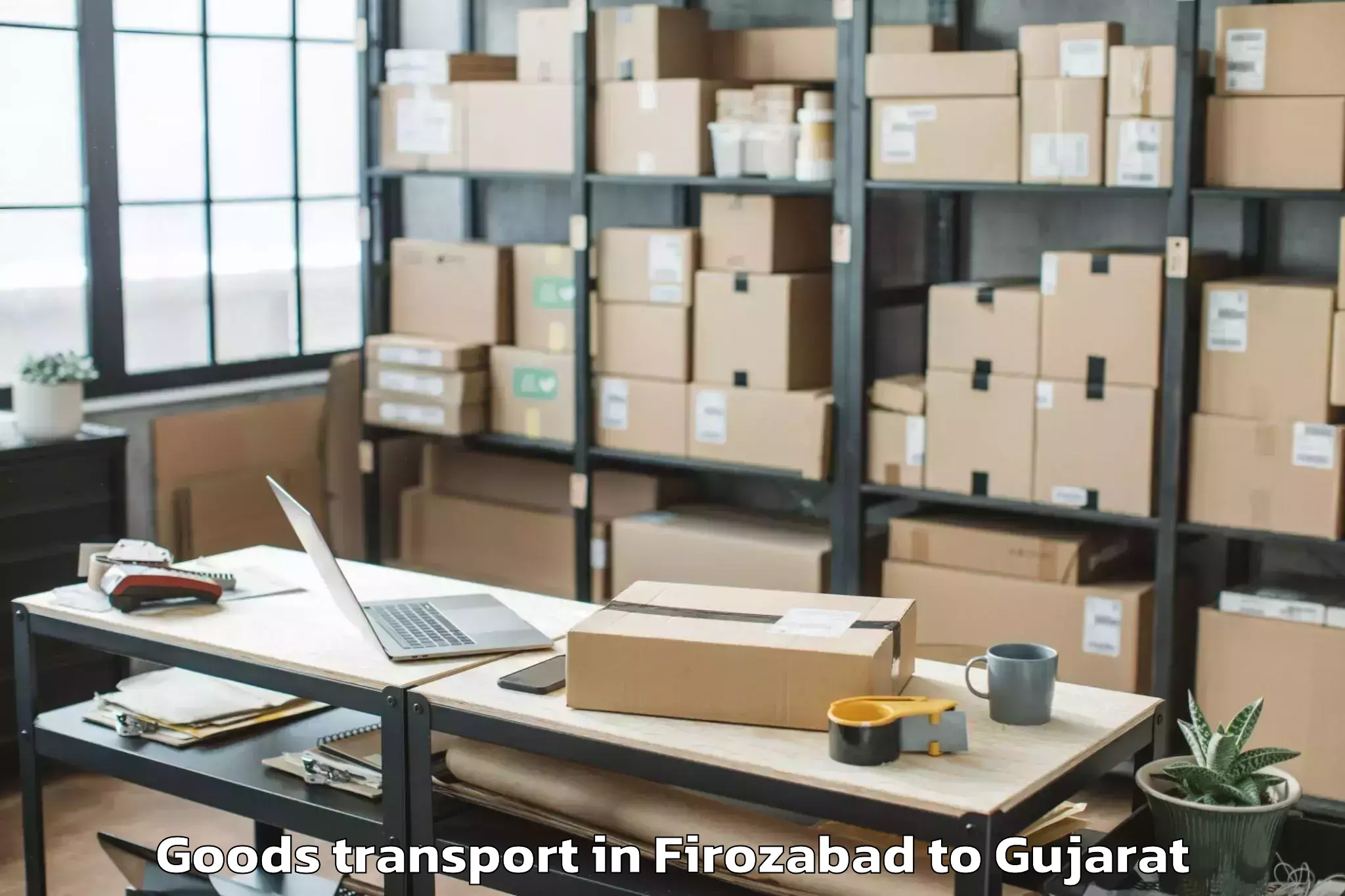 Reliable Firozabad to Gussar Goods Transport